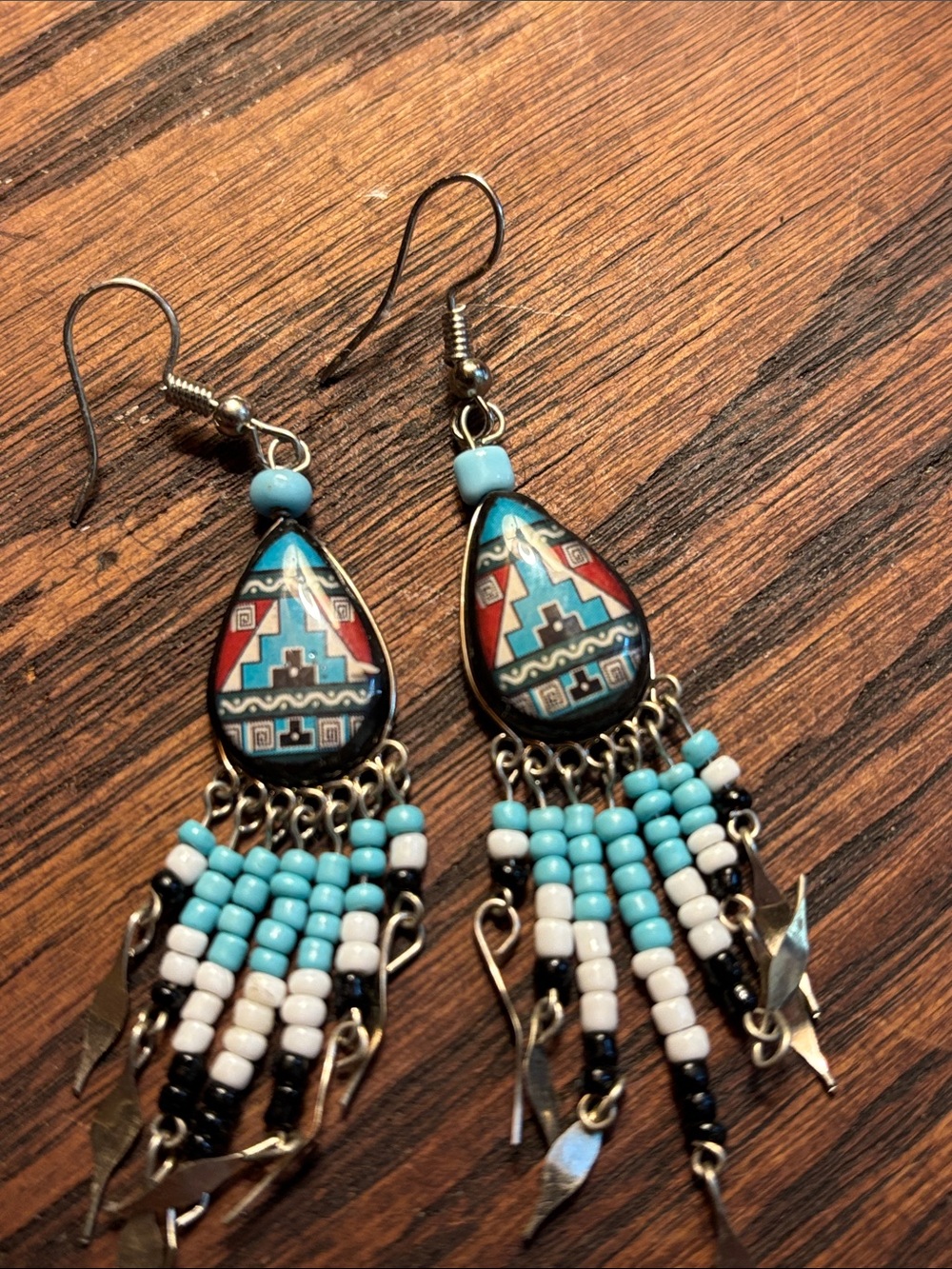 Boho Turquoise Beaded Dangle Earrings - Women Jewelry